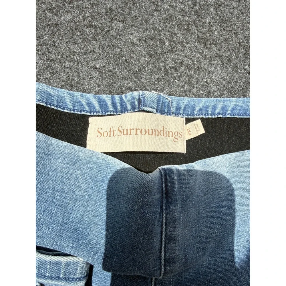 Soft Surroundings Jeans Womens 18W Light Blue Pull On High Rise Wide Leg Stretch - Picture 11 of 11
